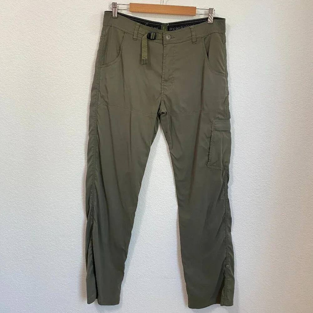Prana Stretch Zion Pant II Slate Green Mens Size Medx34 Outdoor Hiking - Picture 2 of 7